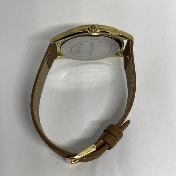 Michael Kors Runway MK3179 Men's Brown Leather Analog Dial Quartz Watch EY663 - Picture 11 of 12